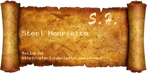 Sterl Henrietta névjegykártya